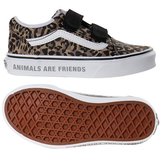 Tênis Vans Old Skool V Animal Print Juvenil Marrom