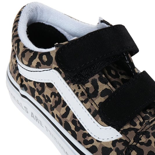 Tênis Vans Old Skool V Animal Print Juvenil Marrom
