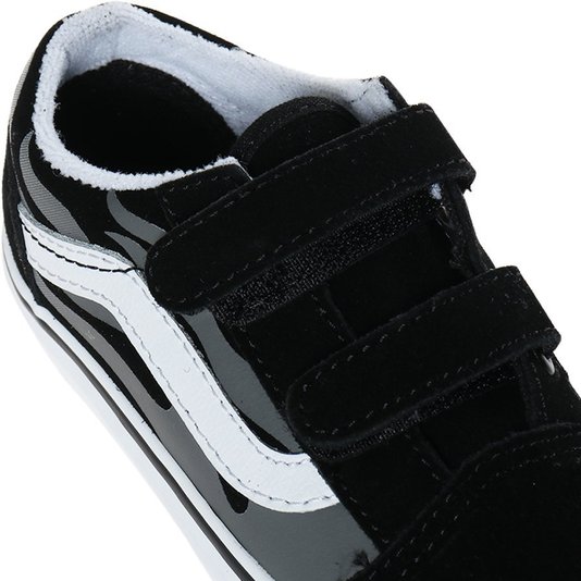 Tênis Vans Old Skool V Flame Infantil Preto/Cinza