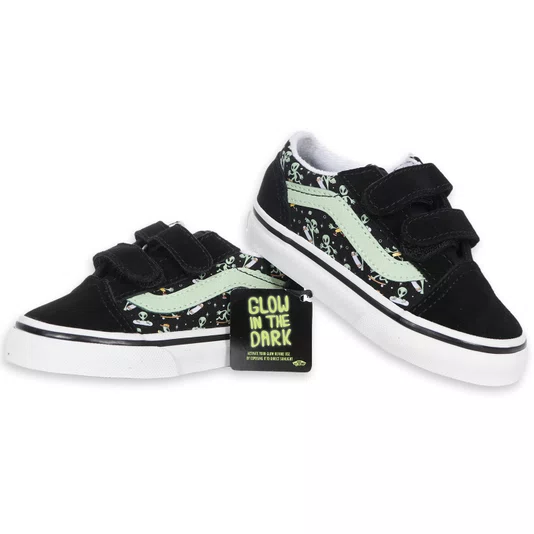 Tênis Vans Old Skool V Glow Cosmic Preto/Verde