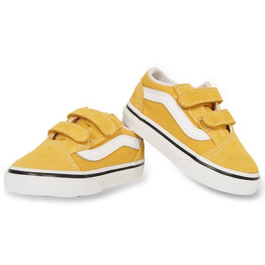 Tênis Vans Old Skool V Infantil Amarelo/Branco