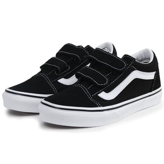 Tênis Vans Old Skool V Juvenil Preto/Branco