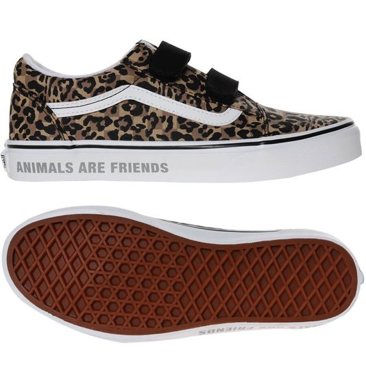 Tênis Vans Old Skool Velcro Animal Marrom