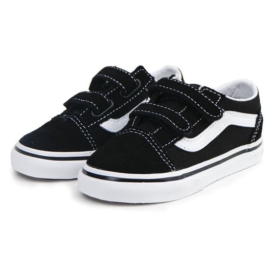 Tenis Vans Old Skool Velcro Infantil Preto/Branco