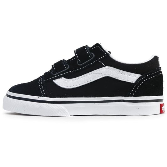 Tenis Vans Old Skool Velcro Infantil Preto/Branco