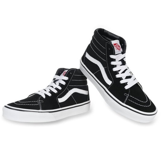 Tênis Vans Sk8-Hi Juvenil Preto/Branco