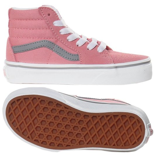 Tenis Vans Sk8-Hi Pop Juvenil Rosa/Cinza