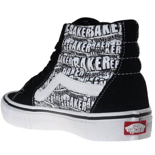 Tênis Vans Sk8-Hi Pro Baker Collab Preto/Branco