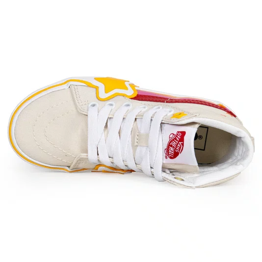 Tênis Vans Sk8-Hi Rainbow Star Retro Bege/Amarelo