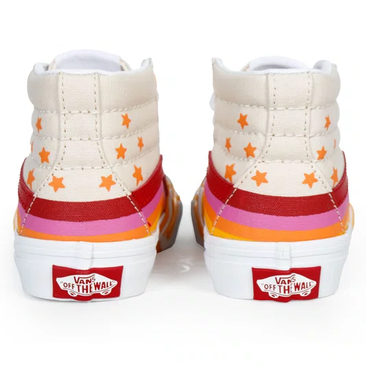 Tênis Vans Sk8-Hi Rainbow Star Retro Bege/Amarelo