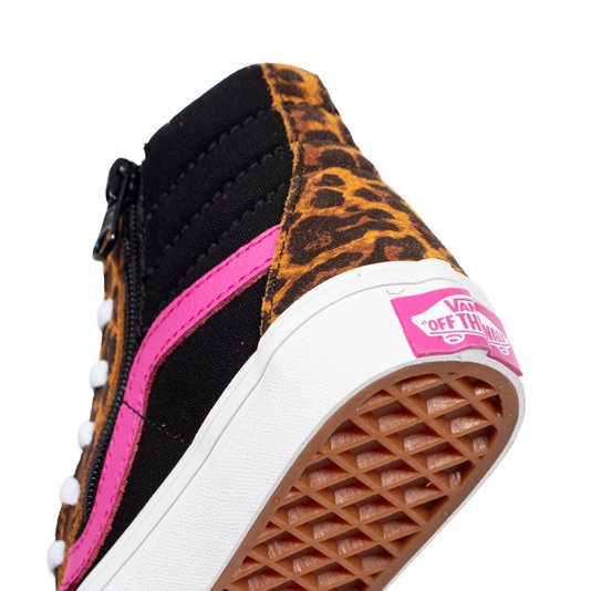 Tênis Vans Sk8-Hi Reissue Side Zip Preto/Rosa/Tigrado