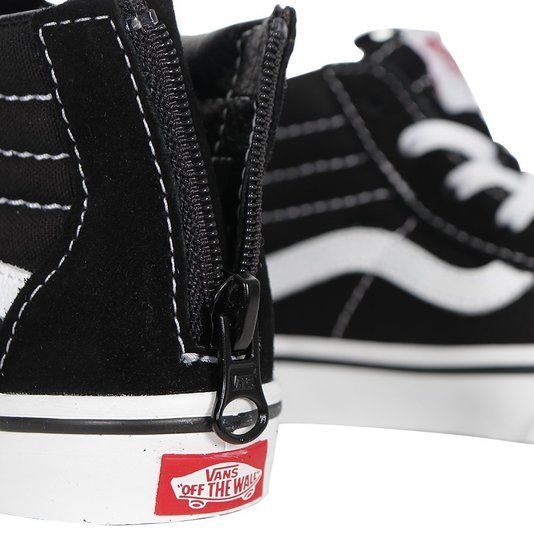 Tênis Vans Sk8-Hi Zip Infantil Preto/Branco
