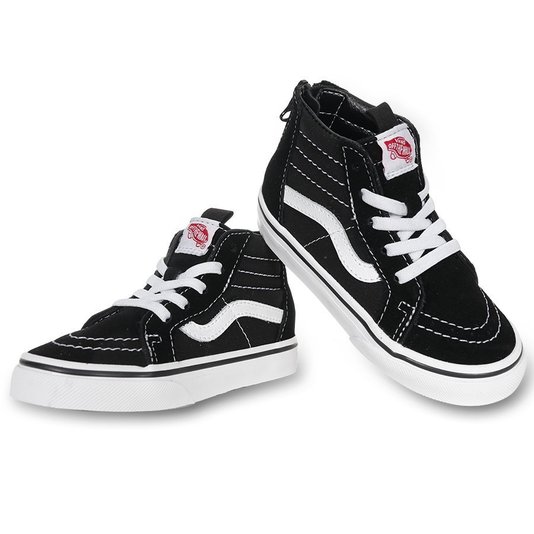Tênis Vans Sk8-Hi Zip Infantil Preto/Branco