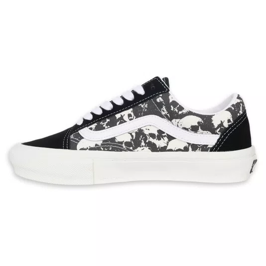 Tênis Vans Skate Old Skool Skull Preto/Off White/Branco