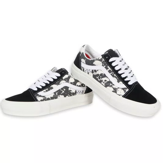 Tênis Vans Skate Old Skool Skull Preto/Off White/Branco