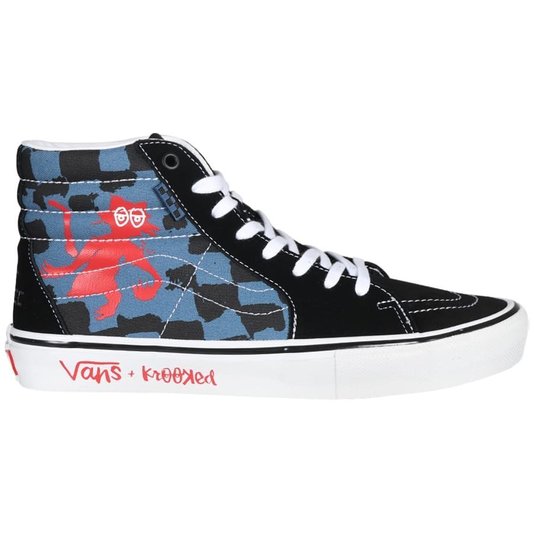 Tênis Vans Skate Sk8-Hi Krooked By Natas For Ray Preto/Azul/Branco