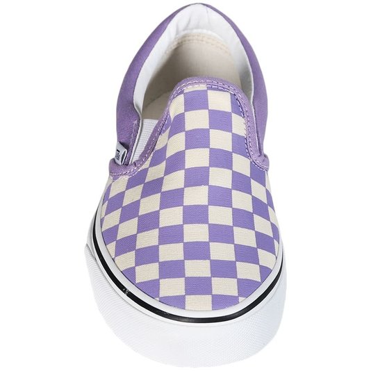Tênis Vans Slip-On Checkerboard Lilás/Branco