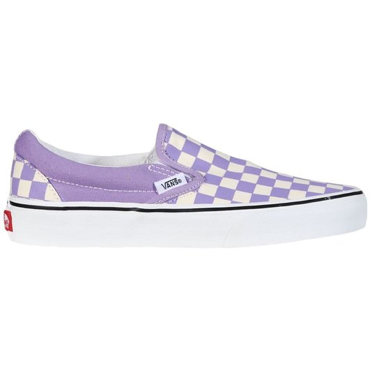 Tênis Vans Slip-On Checkerboard Lilás/Branco