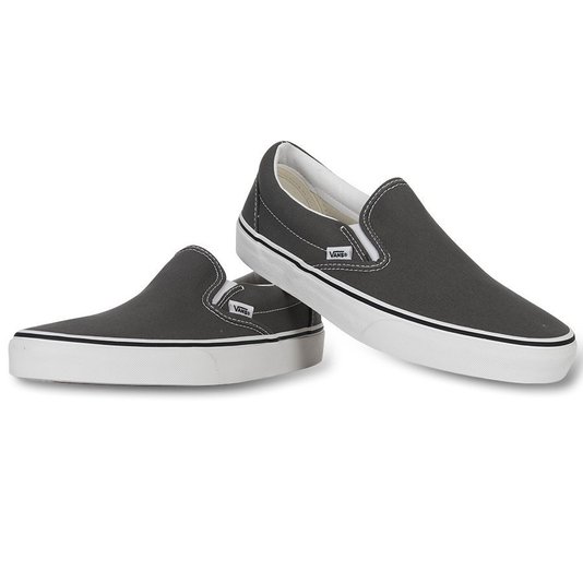 Tênis Vans Slip-On Cinza/Branco