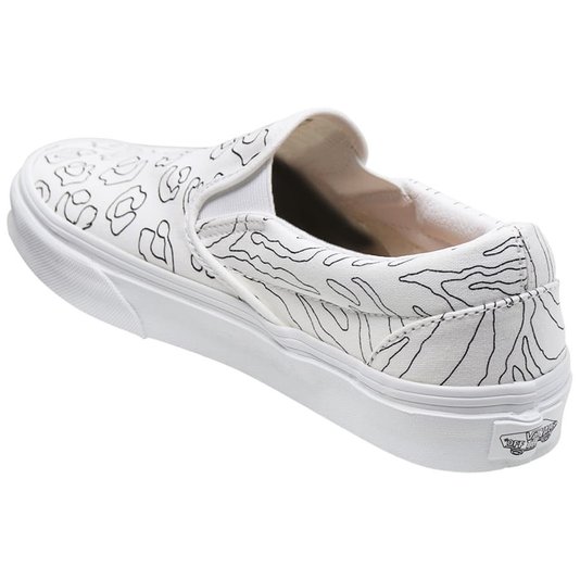 Tênis Vans Slip-On Classic U-Paint Branco/Leopard/Zebra