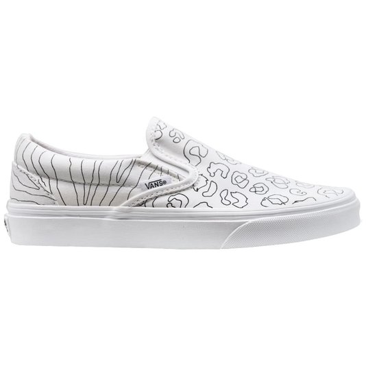 Tênis Vans Slip-On Classic U-Paint Branco/Leopard/Zebra