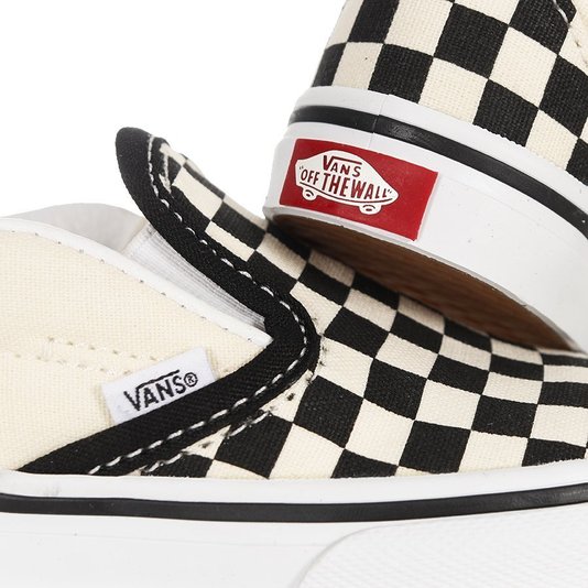 Tênis Vans Slip-On Infantil Creme/Preto