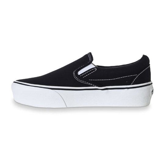 Tênis Vans Slip-On Plataforma Preto/Branco