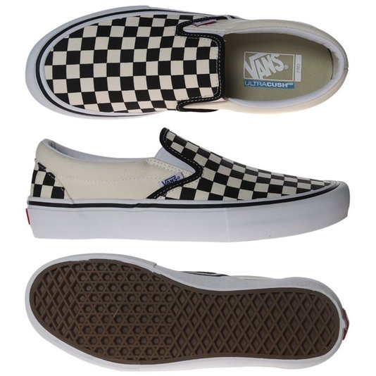 Tênis Vans Slip-On Pro Checkboard Xadrez Creme/Preto