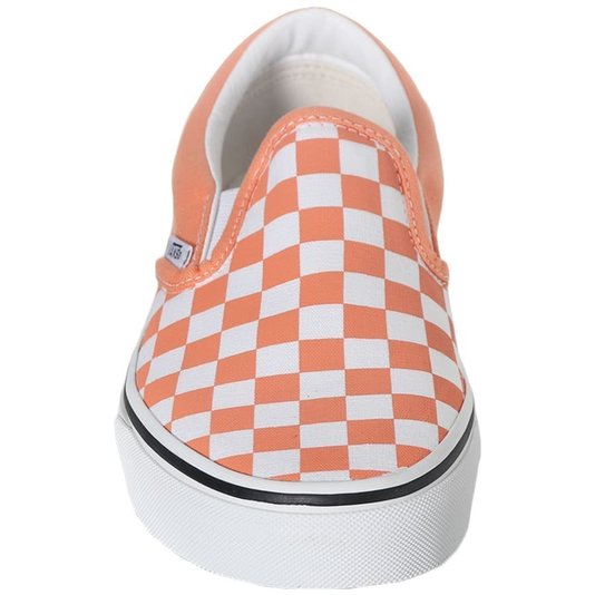 Tênis Vans Slip-On Ua Classic Checkerboard Laranja/Branco