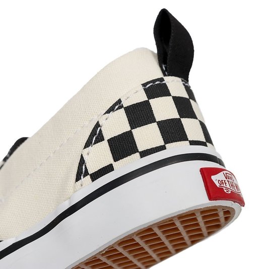 Tênis Vans Slip-On V Checkerboard Infantil Preto/Offwhite