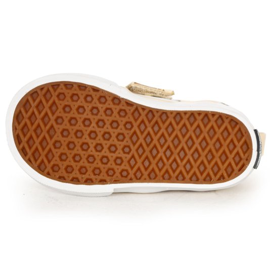 Tênis Vans Slip-On V Leopard Infantil Bege/Branco