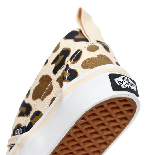 Tênis Vans Slip-On V Leopard Infantil Bege/Branco