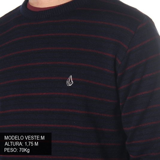 Tricot Volcom Stripe Heather Azul Marinho