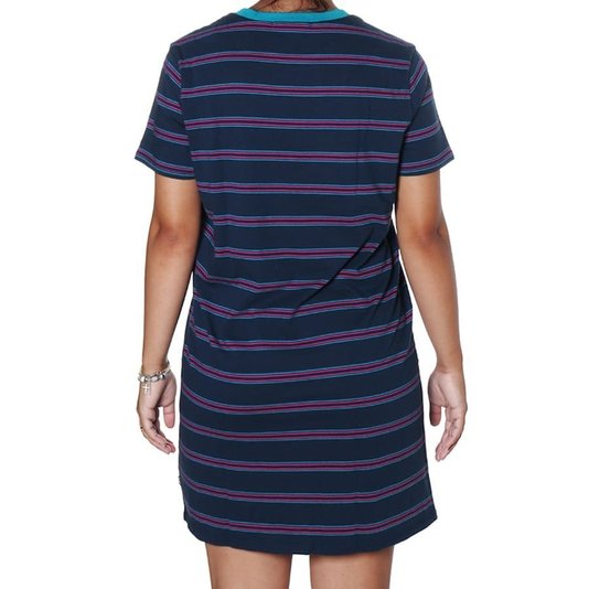 Vestido Vans Kaye Stripe Azul Marinho/Rosa
