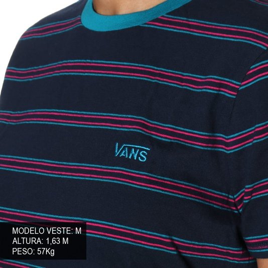 Vestido Vans Kaye Stripe Azul Marinho/Rosa