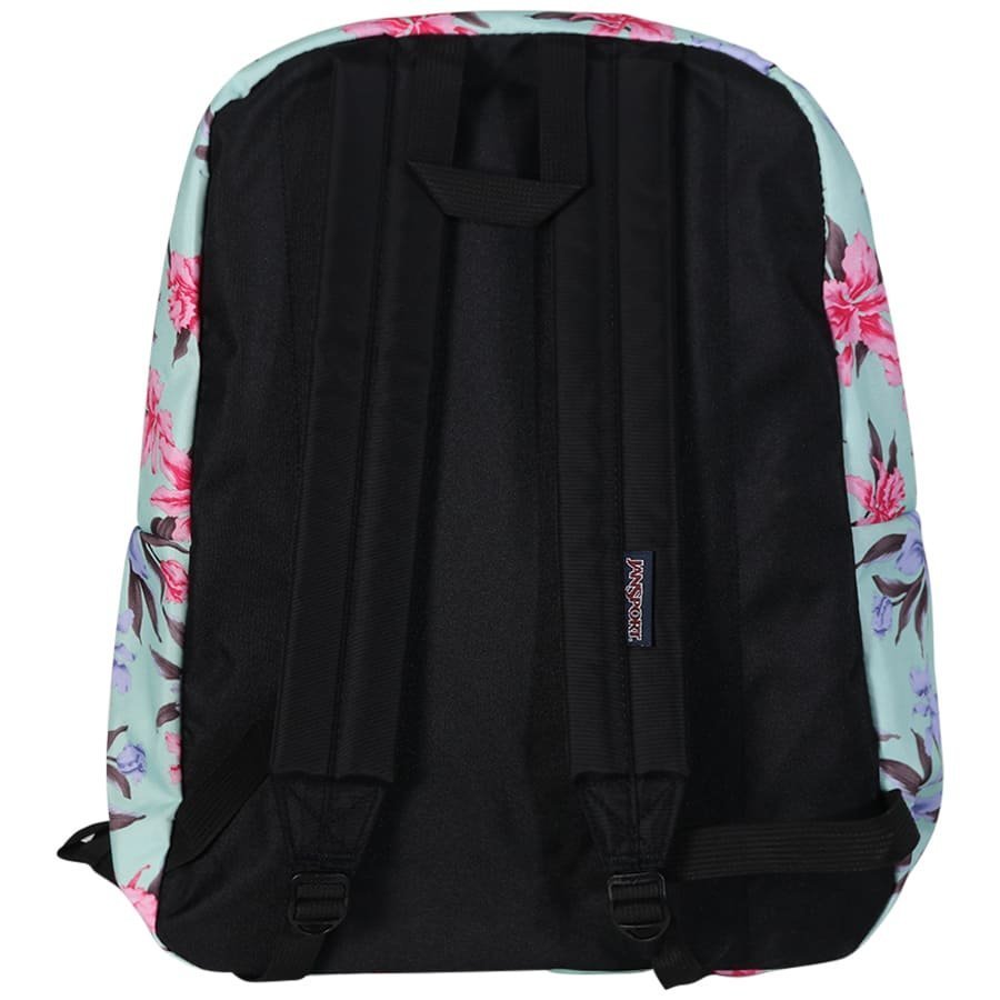 Mochila Jansport Superbreak Vintage Irises 25l Verde Água/Floral