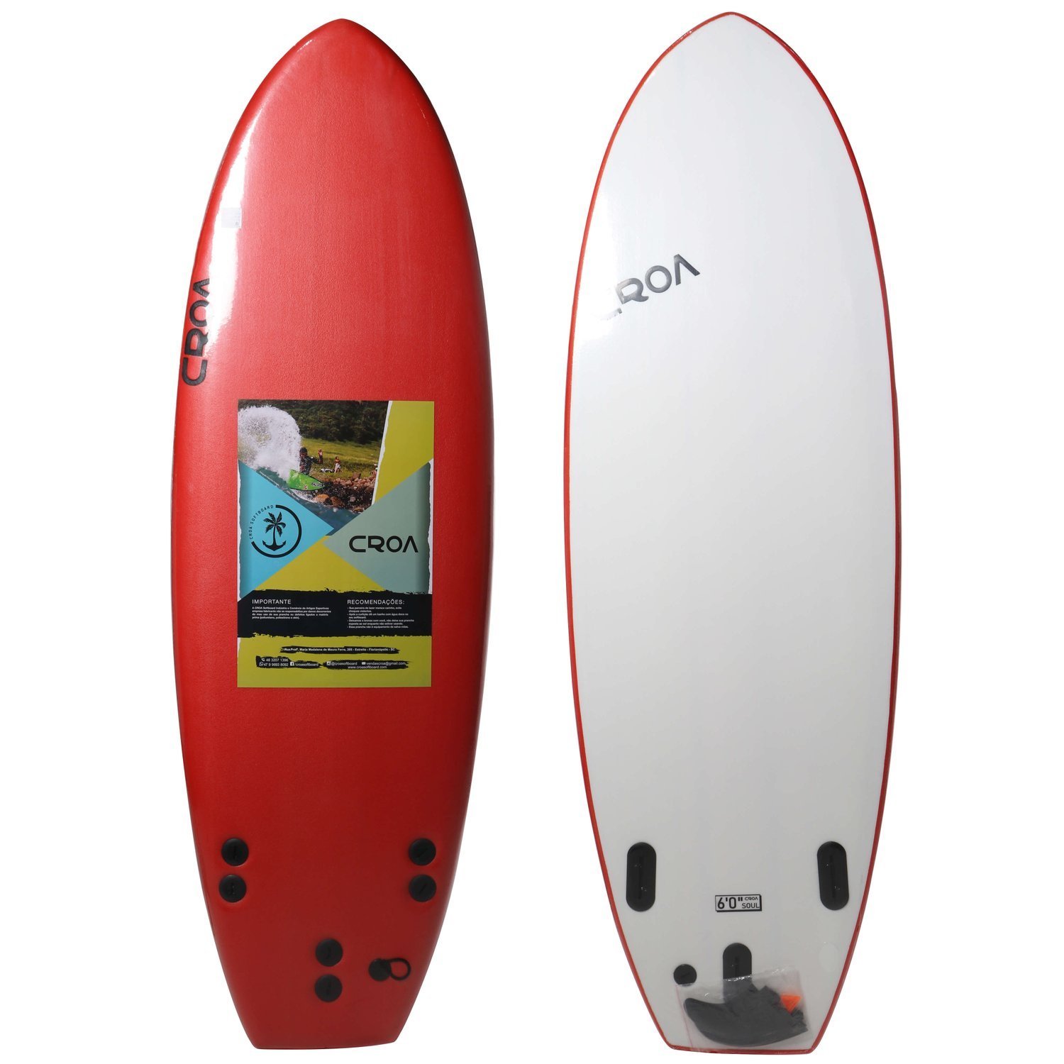 Prancha Softboard Croa Pro Vermelho Rock City