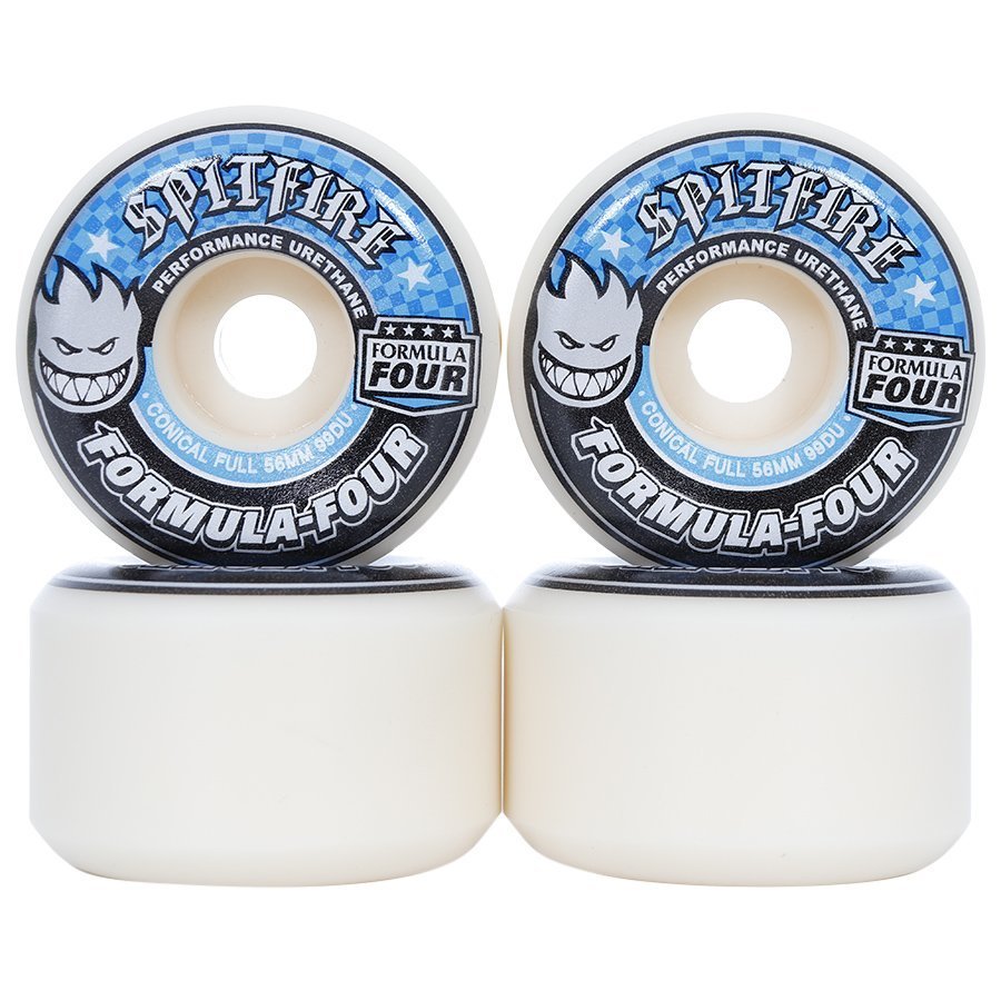 スピットファイア　Formula Four Conical Full Roda Spitfire Formula Four Conical Full 99d Branco/Azul - Rock City