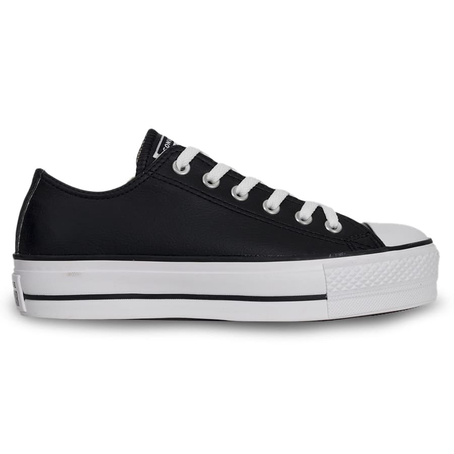 Tenis Converse Chuck Taylor All Star Lift Plataforma Couro Preto/Branco -  NewSkull