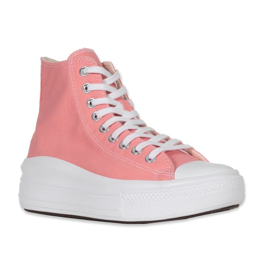 Tênis Converse Chuck Taylor All Star Move Plataforma Infantil Branco/Rosa -  Rock City