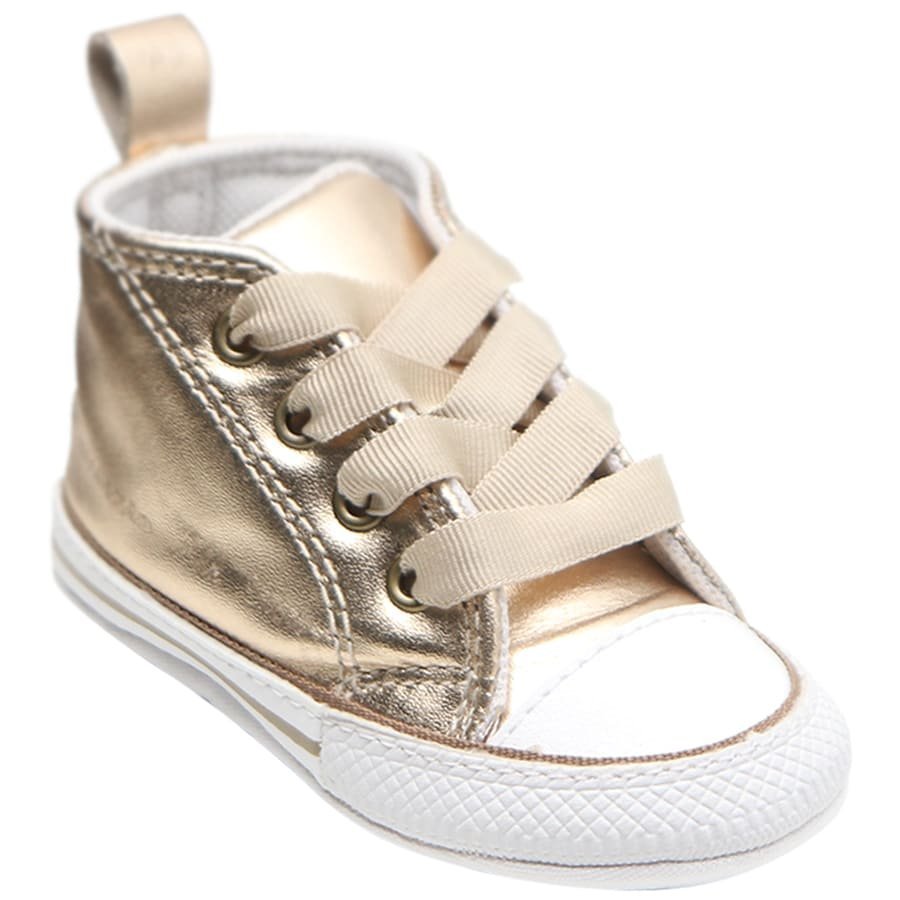 Tenis Converse Chuck Taylor All Star Bege Dourado Cano Alto