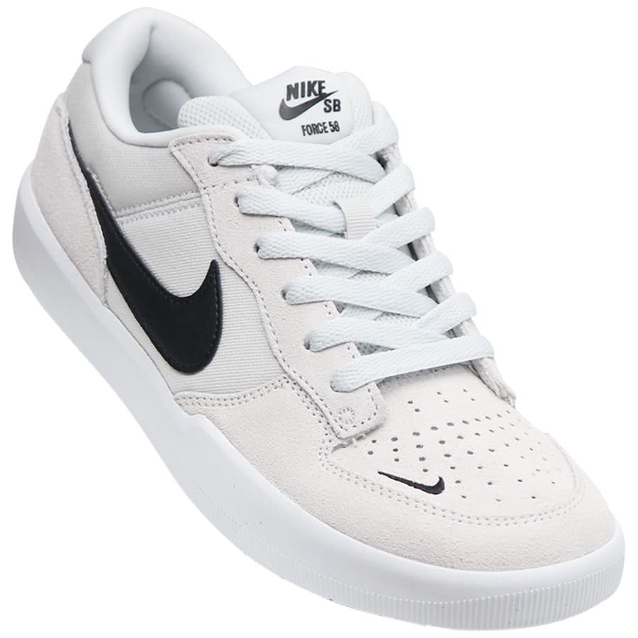Nike SB Force 58 White Black Leather Skate Shoes | ubicaciondepersonas ...