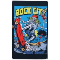 Bandeira Rock City Caveira Bali Surf Preto/Colorido