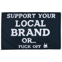 Bandeira Rock City Support Your Local Brand Or Preto/Branco