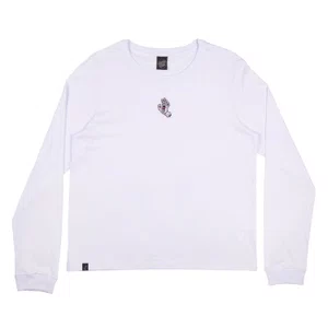 Blusa Santa Cruz M/L Screaming Hand Front Embroidery Branco