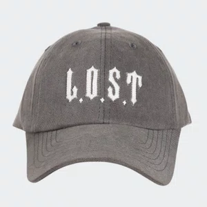 Boné Lost Dad Hat Lavado Cinza Chumbo