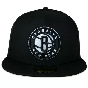 Boné New Era 59fifty Aba Reta Nba Brooklyn Nets Preto