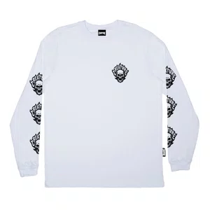 Camiseta Creature M/L Bonehead Flame Branco