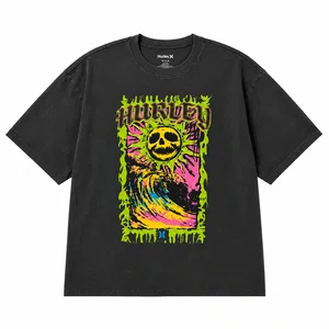 Camiseta Hurley Esp Skull Sun Feminino Preto Estonado