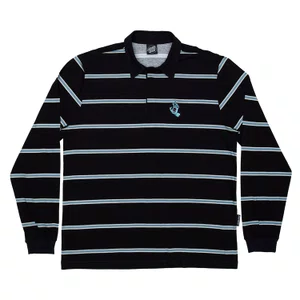 Camiseta Polo Santa Cruz Especial Mini Hand Stripe Preto/Azul